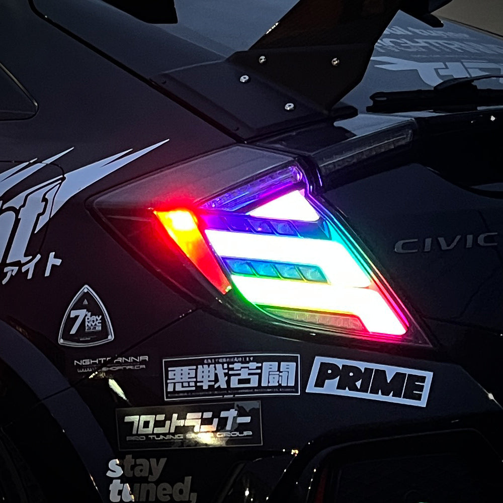 
                  
                    HRS - 2017-21 Honda Civic 10th Gen Hatchback FK7 FK8 LED Tail Lights V2- RGB
                  
                