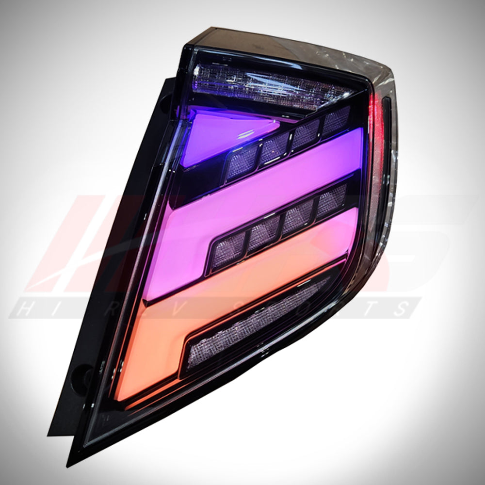 
                      
                        HRS 2017-21 Honda Civic 10th Gen Hatchback FK7 FK8 LED Tail Lights V2- RGB
                      
                    