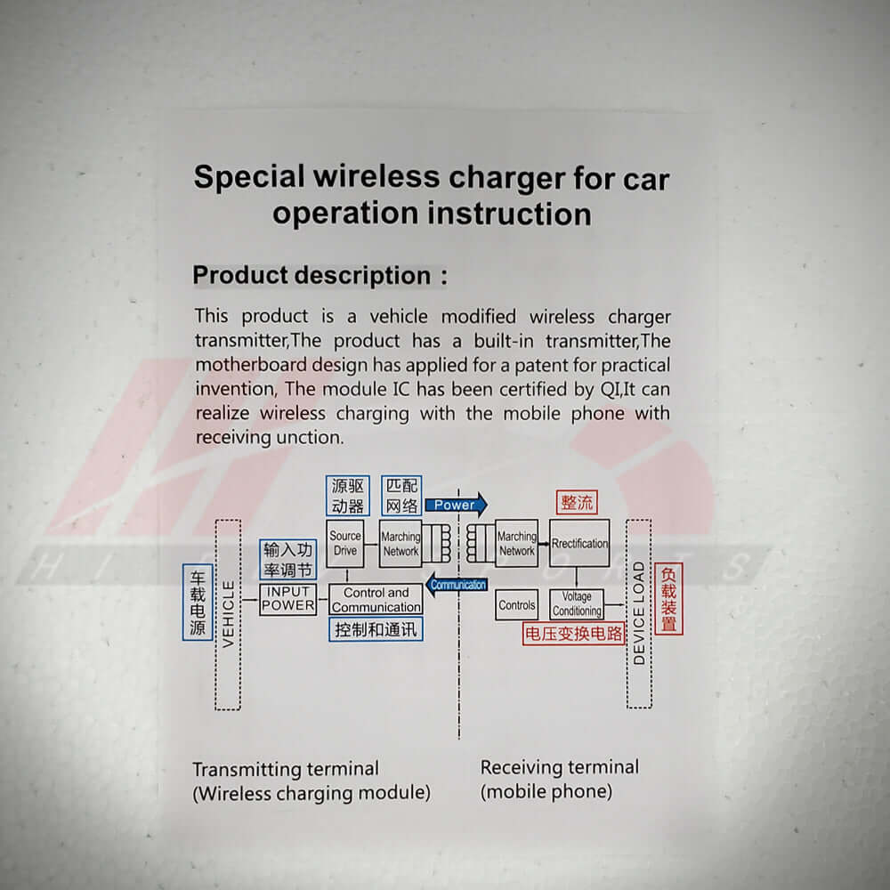 HRS 2016-20 Honda Civic 10th Gen Sedan FK7 FK8 Qi Fast Wireless Charging Pad